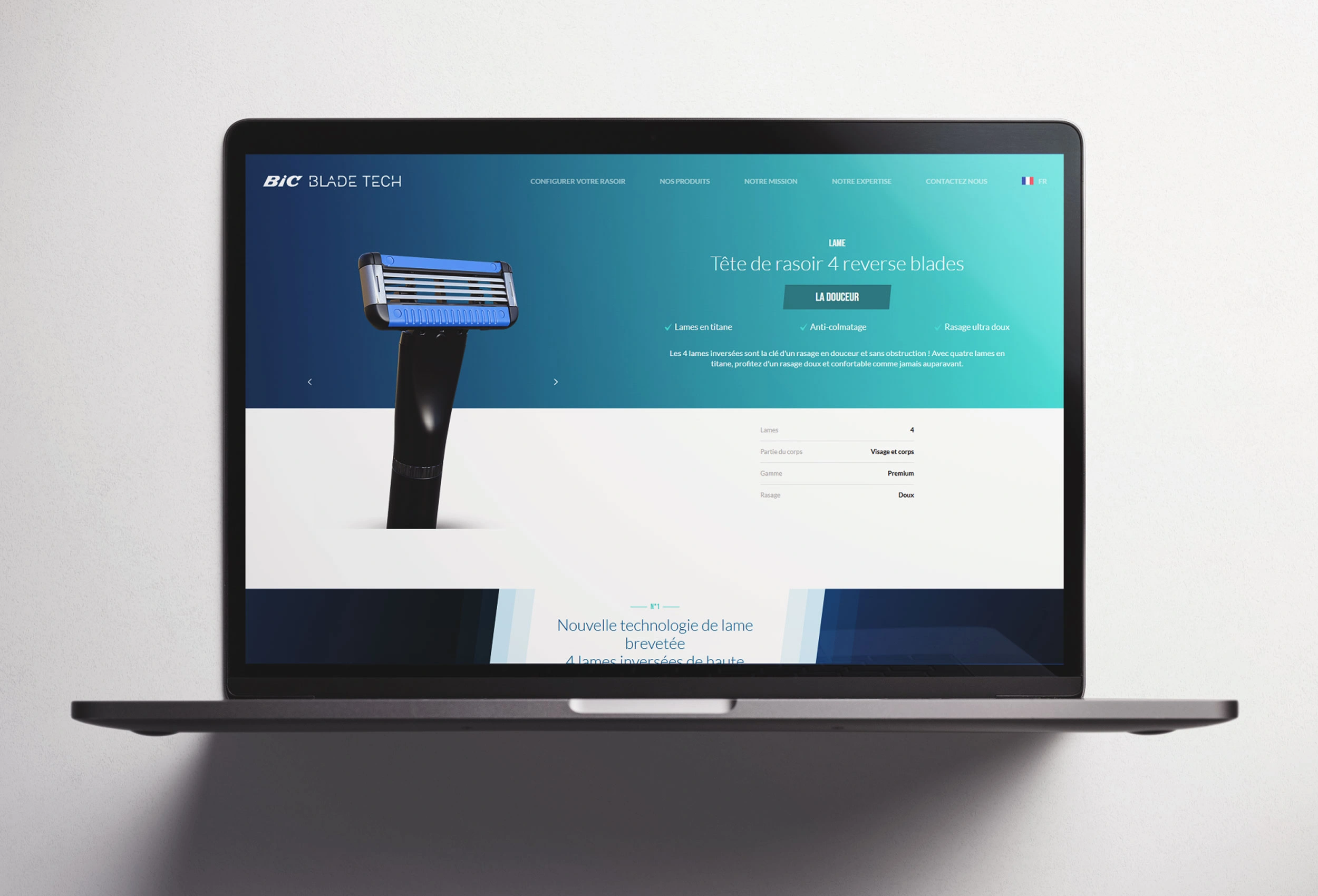 BIC Blade Tech — packaging et produit