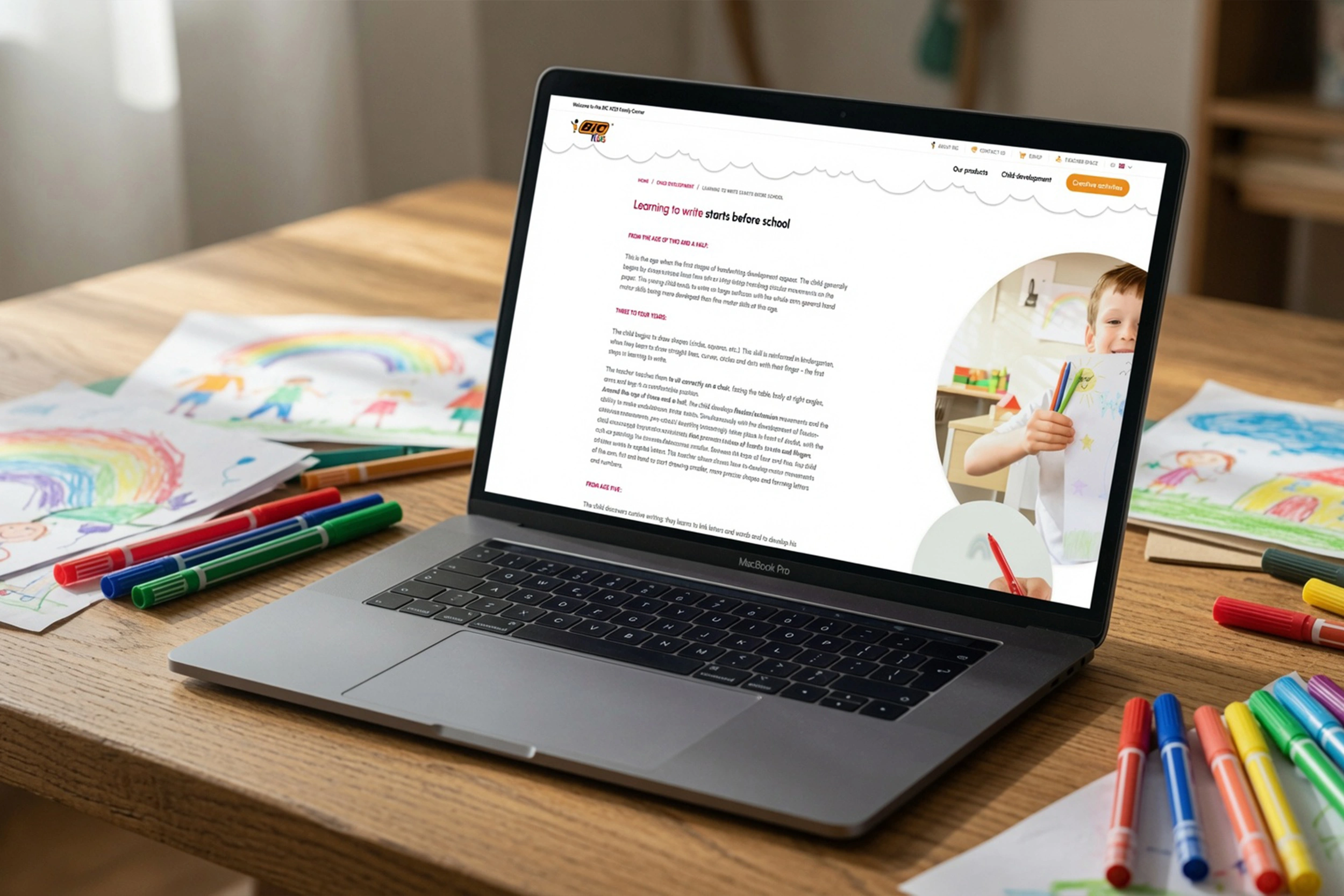 BIC KIDS website — teachers and families worlds